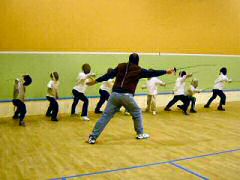 Tony Coton giving Junior Fencing Class